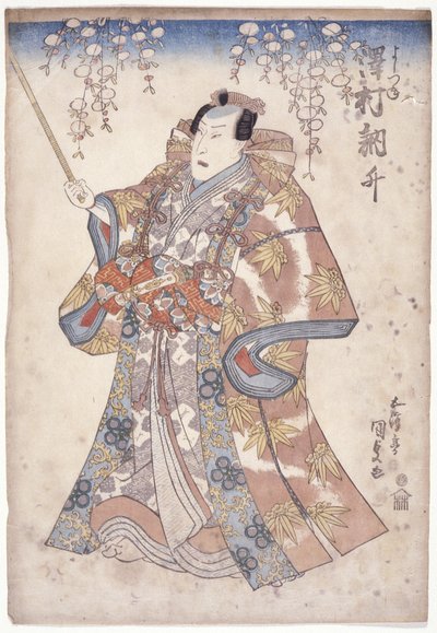 Sawamura Tossh? In The Role Of Yoshitsune (träblock i färg) av Utagawa (1786 1865) Kunisada