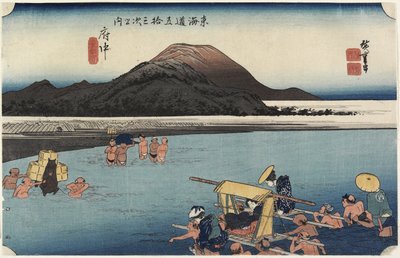 Floden Abe, Fuchu_, ca 1833 av Utagawa Hiroshige