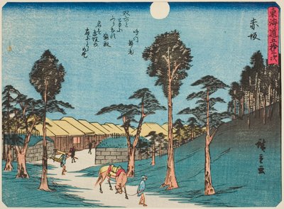 Akasaka, från seriens "fifty-trea S tachi sound s of the urban degree (urban grad bredvid huvudberget)," Tillåten urban grad) av Utagawa Hiroshige