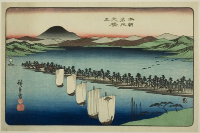 Amanohashidate, från serien "Famous Places of Japan (Honcho meisho)" av Utagawa Hiroshige