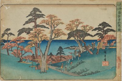 ”Höstlöv vid Kaianji-templet” ur serien ”Berömda platser i den östra huvudstaden” av Utagawa Hiroshige