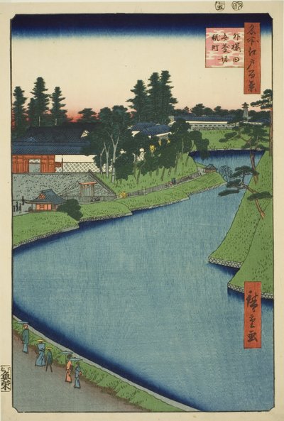 Benkei More från Soto-Sakurada och Koji-cho (Utanför Sakurada Benkei-bori Koji-cho), från serien "Ridge dre d Fa net s Views of Edo (One Hundred Famous Views of Edo)" av Utagawa Hiroshige