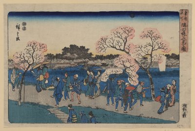 Chery b oso MS Aong g Sumida River. Illustration av Sumida Hanami av Utagawa Hiroshige