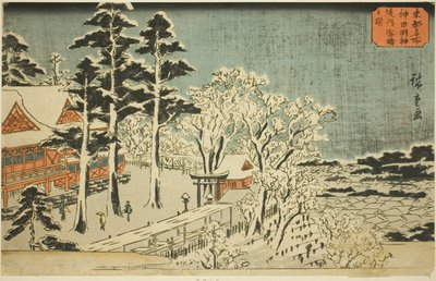 Klart väder efter snöfall i området kring Kanda Myojin-helgedomen (Kanda Myojin keidai yukibare no zu), från serien "Famous Places in the Eastern Capital (Toto meisho)" av Utagawa Hiroshige