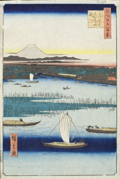 Delningsbassäng vid Mitsumata av Utagawa Hiroshige