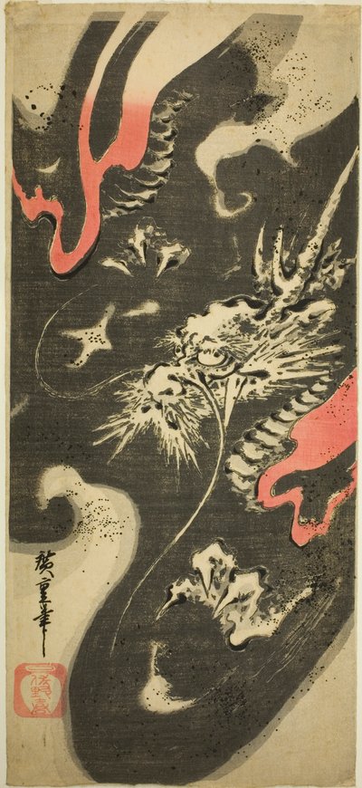 Drake i moln av Utagawa Hiroshige