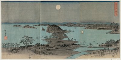 Åtta utsikter över Kanazawa på natten av Utagawa Hiroshige