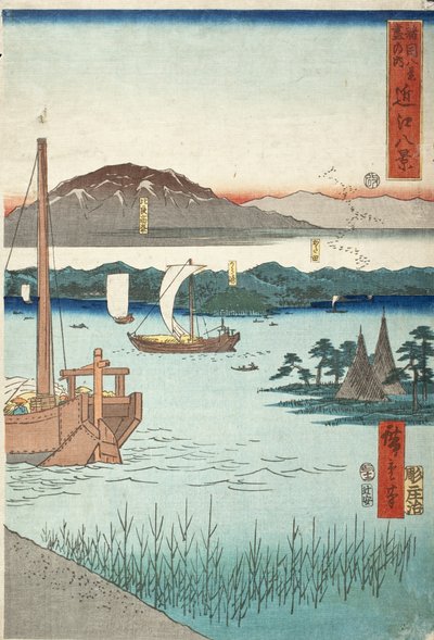 Åtta vyer över Ōmi av Utagawa Hiroshige