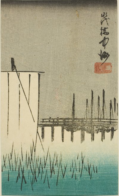 Eitai Bridge, Nakasu och Mitsumata Harimaze Koto Meisho” av Utagawa Hiroshige