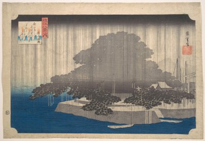 Kvällsregn över Karasaki-tallen av Utagawa Hiroshige