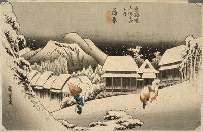 Kvällssnö i Kanbara av Utagawa Hiroshige