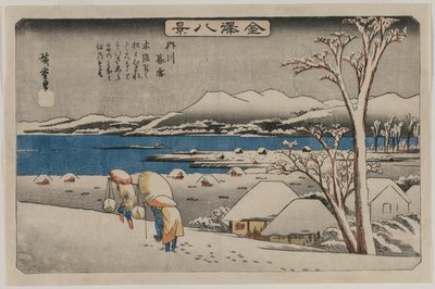 Evening Snow at Uchikawa, från serien Eight Views of Kanazawa av Utagawa Hiroshige