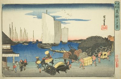 Evening View of Takanawa (Takanawa no yukei), från serien "Famous Places in the Eastern Capital (Toto meisho)" av Utagawa Hiroshige