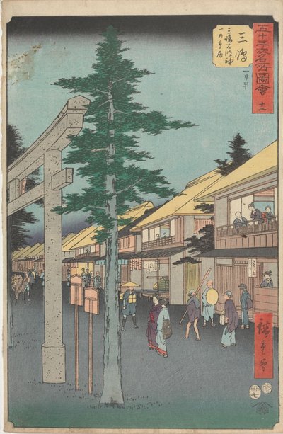 Berömda vyer över de femtiotre stationerna av Utagawa Hiroshige