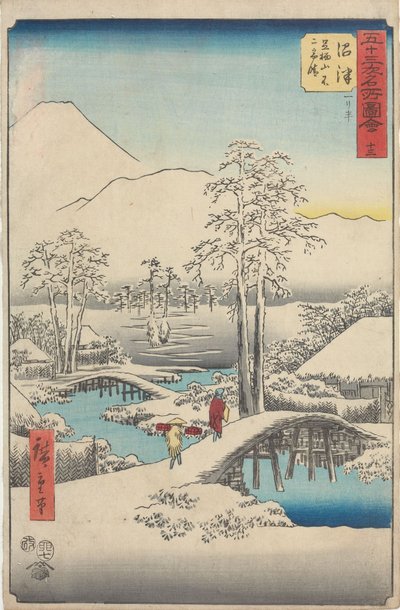 Berömda sevärdheter vid de femtiotre stationerna av Utagawa Hiroshige