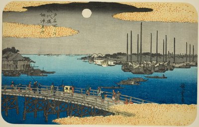 Fiskebåtar nära Eitai bridge Tsukuda fiskebåt (Eitai bridge Tsukuda fiskebåt), från serien av Utagawa Hiroshige