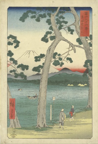 Fuji till vänster från Tokaido av Utagawa Hiroshige