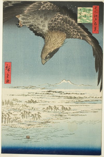Fukagawa Susaki och Jumantsubo (Fukagawa Susaki Jumantsubo), från serien kei)” av Utagawa Hiroshige