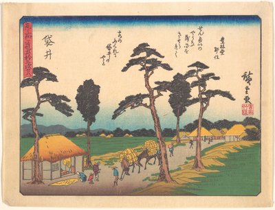 Fukuroi, ur serien De femtiotre stationerna längs Tōkaidōvägen av Utagawa Hiroshige