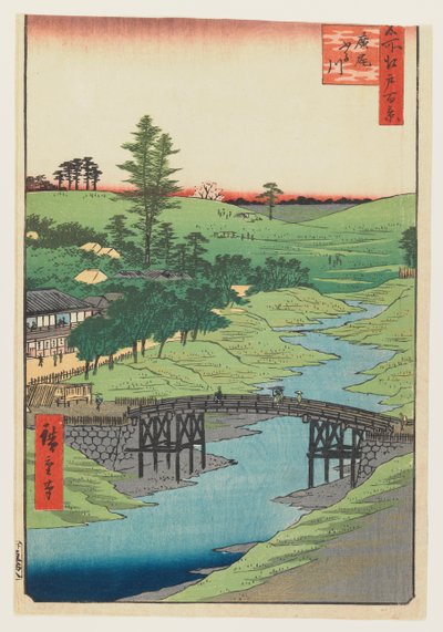 Furukawa River, Hiroo, 1856 (träblock i färg) av Utagawa Hiroshige
