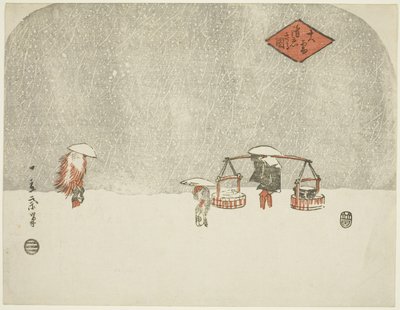 Hår vy S w (det snöar) av Utagawa Hiroshige