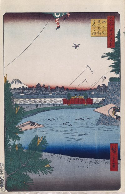 Hibiya och Soto-Sakurada från Yamashita-cho Hundra berömda vyer av Edo, 1856-1858 av Utagawa Hiroshige