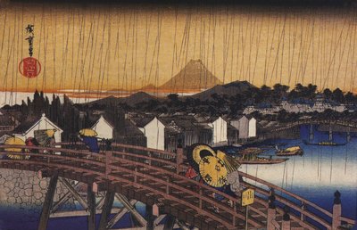 Hiroshige, En bro i regnet av Utagawa Hiroshige