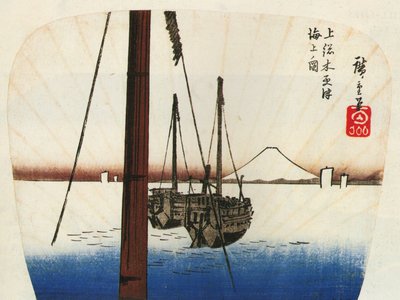 Hiroshige Fuji-berget sett över vattnet av Utagawa Hiroshige