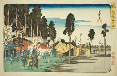 Inari Shine at Uncle (Uncle Inari no Yashiro), från Teseries av Utagawa Hiroshige