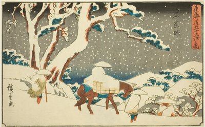 Ishiyakushi, från seriens "fifty-trea tachi sound s of the urbanity (urban grad of the main mountain)," av Utagawa Hiroshige