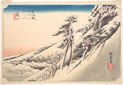 Kameyama, uppklarnande efter snö av Utagawa Hiroshige
