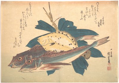 Kanagashira- och Karei-fiskar, ur serien Uozukushi (Alla sorters fisk) av Utagawa Hiroshige