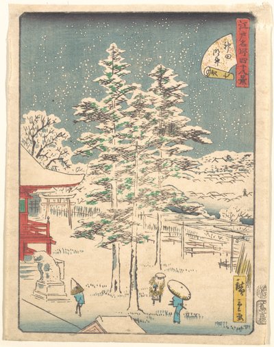 Snö vid Kanda-templet av Utagawa Hiroshige