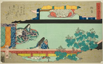 Kiritsubo, från serien "Fifty-four Chapters of the Tale of Genji (Genji monogatari gojuyonjo)" av Utagawa Hiroshige