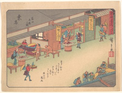 Kuwana, ur serien De femtiotre stationerna längs Tōkaidōvägen av Utagawa Hiroshige