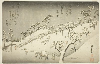 Asukayama (kvällssnö i Asukayama), från serien ``British views members of the environment of Edo (one of the Eight Views of Edo Bank)