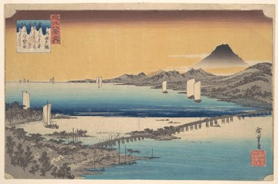 Setas långa bro av Utagawa Hiroshige
