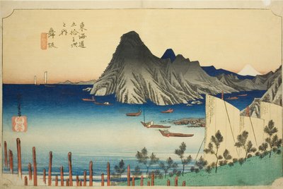 Maisaka: View of Imagiri (Maisaka, Imagiri shinkei), från serien "Fifty-three Stations of the Tokaido (Tokaido gojusan tsugi no uchi)," även känd som Hoeido Tokaido av Utagawa Hiroshige