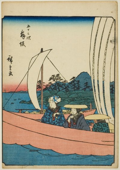 Maisaka, från seriens "fifty-three S tachi sound "of te urbanity" (Goshuyama nästa) ) av Utagawa Hiroshige