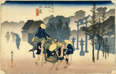 Mishima S Tachi ljud 11 av Utagawa Hiroshige