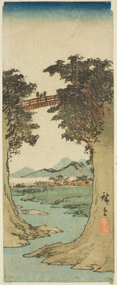 Monkey Bridge av Utagawa Hiroshige