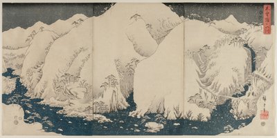 Berg och flod längs Kiso-vägen av Utagawa Hiroshige