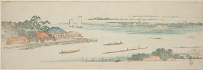 Naka-flodens mynning (Nakagawa guchi no zu), från en namnlös serie berömda vyer över Edo-förorterna av Utagawa Hiroshige
