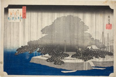 På nästa rad på Karasaki no yo, från serien "Eight Views of the Eight Views" av Utagawa Hiroshige