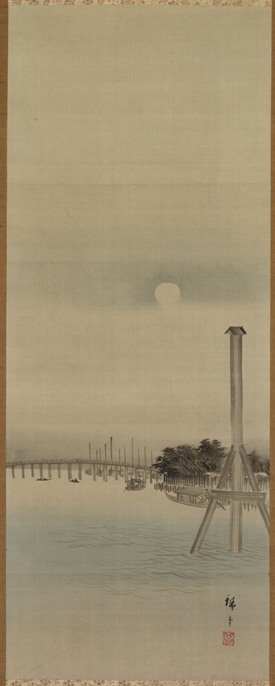 Nattvy vid Sumida-floden av Utagawa Hiroshige