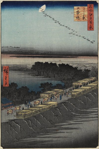 Nihon Embankment, Yoshiwara, april 1857 av Utagawa Hiroshige