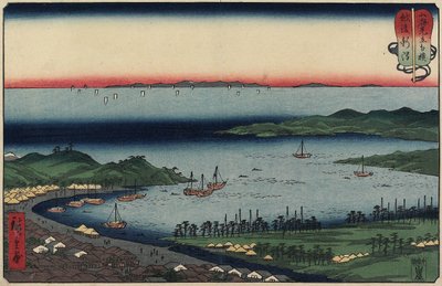 Niigata i Echigo-provinsen, augusti 1858 av Utagawa Hiroshige