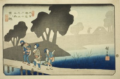 av. 37: Miyanokoshi, från serien "Shixty-nines of the kisokaido" av Utagawa Hiroshige