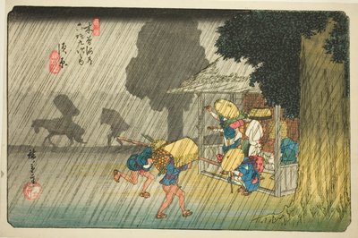 av. 40: Suhara, från serien "Shi xty-nine S taion of te kisokaido" av Utagawa Hiroshige