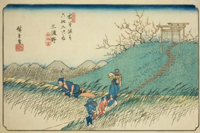 av. 42: Mido, från serien "Shi x ty ne S ta ons of the kisokaido" av Utagawa Hiroshige